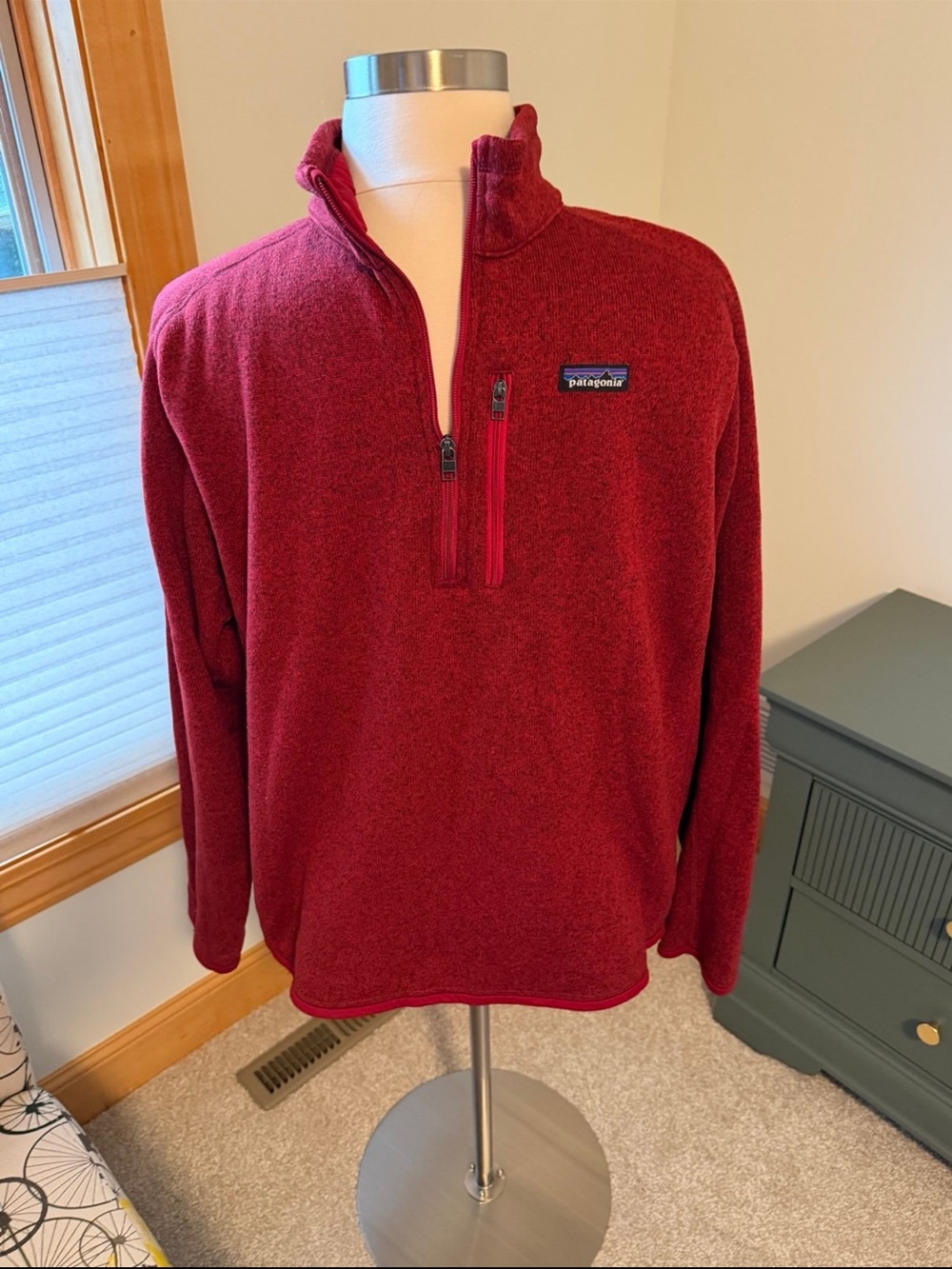 Patagonia Men's Deep Red Half-Zip Fleece Pullover